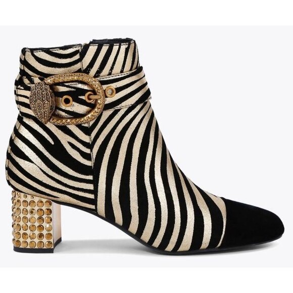 Kurt Geiger London Mayfair Zebra Crystal Heel Ankle Boots Size 37 US 7 New - Picture 4 of 16